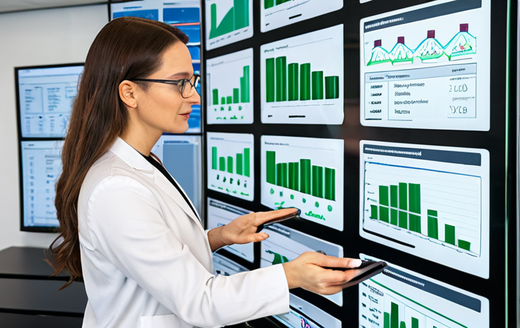 A confident, mid-career chemical engineer, gender-neutral, stands in a sleek, futuristic office. They are interacting with a transparent data screen displaying complex market trends, salary benchmarks, and career progression paths in specialized chemical sectors like green chemistry and bioprocesses. In their hand, a tablet shows personal achievement metrics and a unique value proposition. The scene emphasizes strategic career planning, data-driven negotiation, and a deep understanding of industry dynamics, with elements of sustainability and innovation subtly integrated into the background.