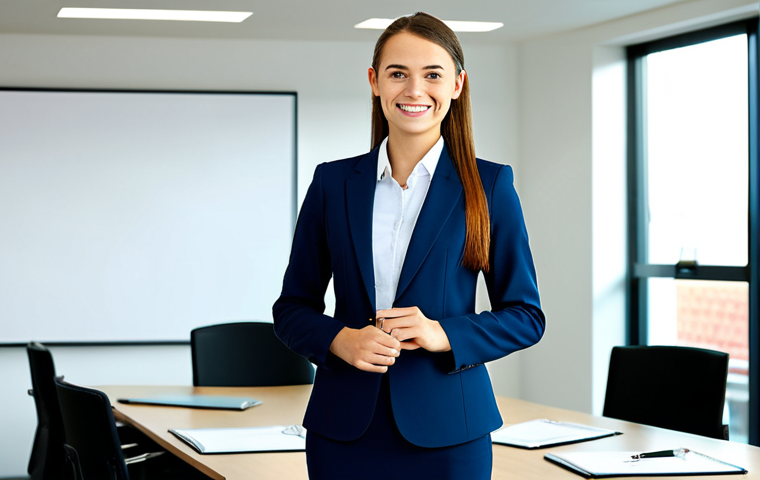 Polished Professional - CV Presentation**
"A young professional, fully clothed in a chic, modern business ensemble (perhaps a stylish blazer and trousers or a smart skirt suit), smiling confidently while presenting their CV. The CV is clean, well-organized, and highlighting skills. The background is a bright, contemporary office space with soft lighting. Focus on attention to detail and a sense of competence. Safe for work, appropriate content, professional, perfect anatomy, correct proportions, natural pose, well-formed hands, proper finger count, natural body proportions."
**