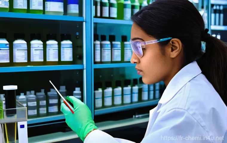 화학공학 실험 실기 과정 - **Prompt: The Meticulous Chemical Engineer**
    "A highly focused chemical engineering student, wea...
