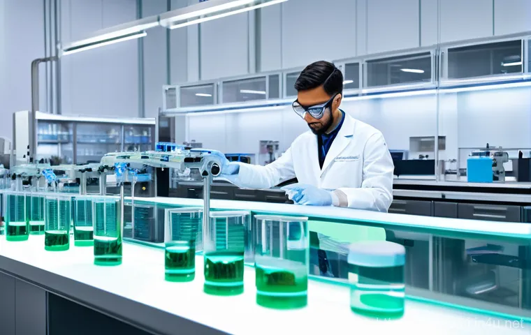 화학공학 실험 실기 과정 - **Prompt: Deciphering the Unexpected Data**
    "A determined young chemical engineer, dressed in a ...