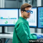 Home 20 화학공학 취업시장 변화 - A modern chemical engineer in a high-tech laboratory, wearing professional protective clothing and s...